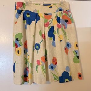 Kim Rogers floral pleated skirt with pockets
